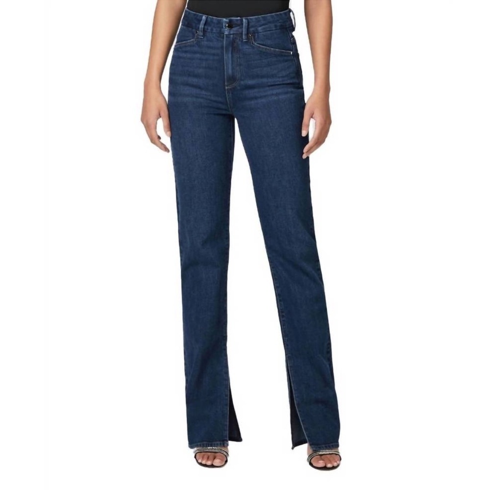 NWT Paige Stella Jeans Jolene Pockets Grecia Dark Blue Wash Split Inseam Size 29